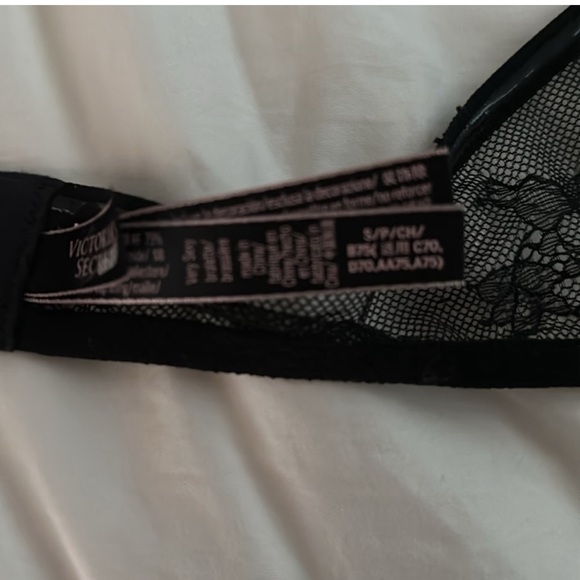 VS Black w/Blue Iridescent High Neck Bra Bralette - Picture 6 of 7